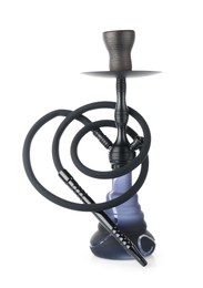Photo of One dark traditional hookah isolated on white