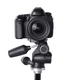 Photo of Modern professional video camera isolated on white