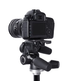 Photo of Modern professional video camera isolated on white