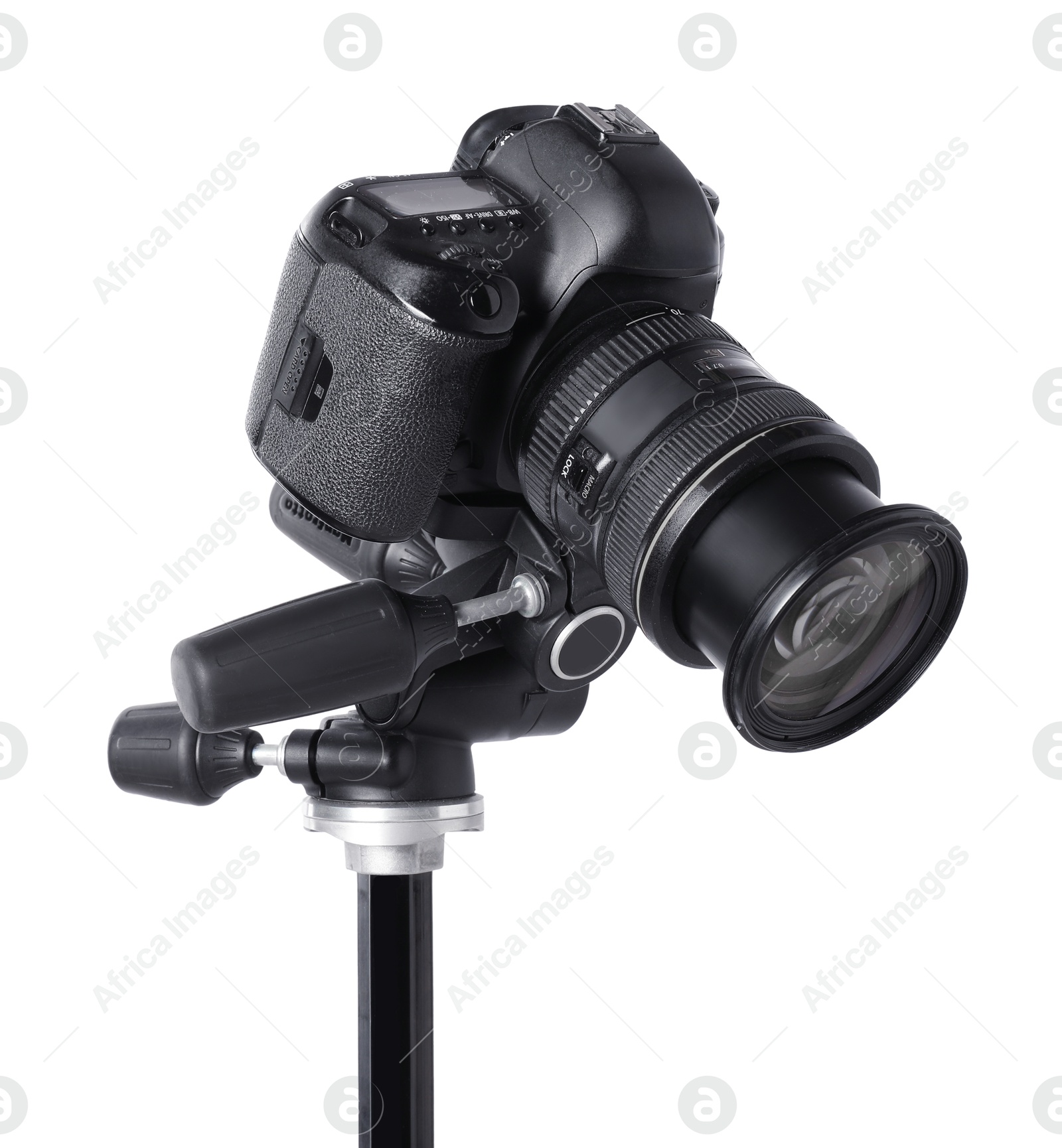 Modern professional video camera isolated on white Photo of Modern professional video camera isolated on white