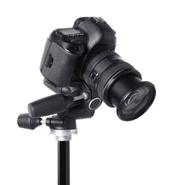 Photo of Modern professional video camera isolated on white