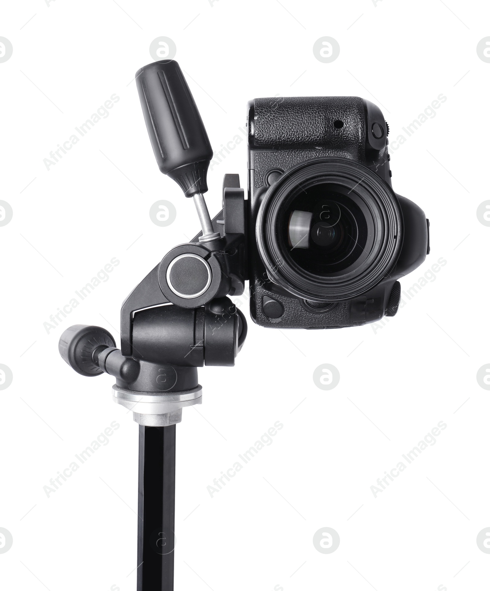 Modern professional video camera isolated on white Photo of Modern professional video camera isolated on white