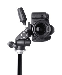 Photo of Modern professional video camera isolated on white