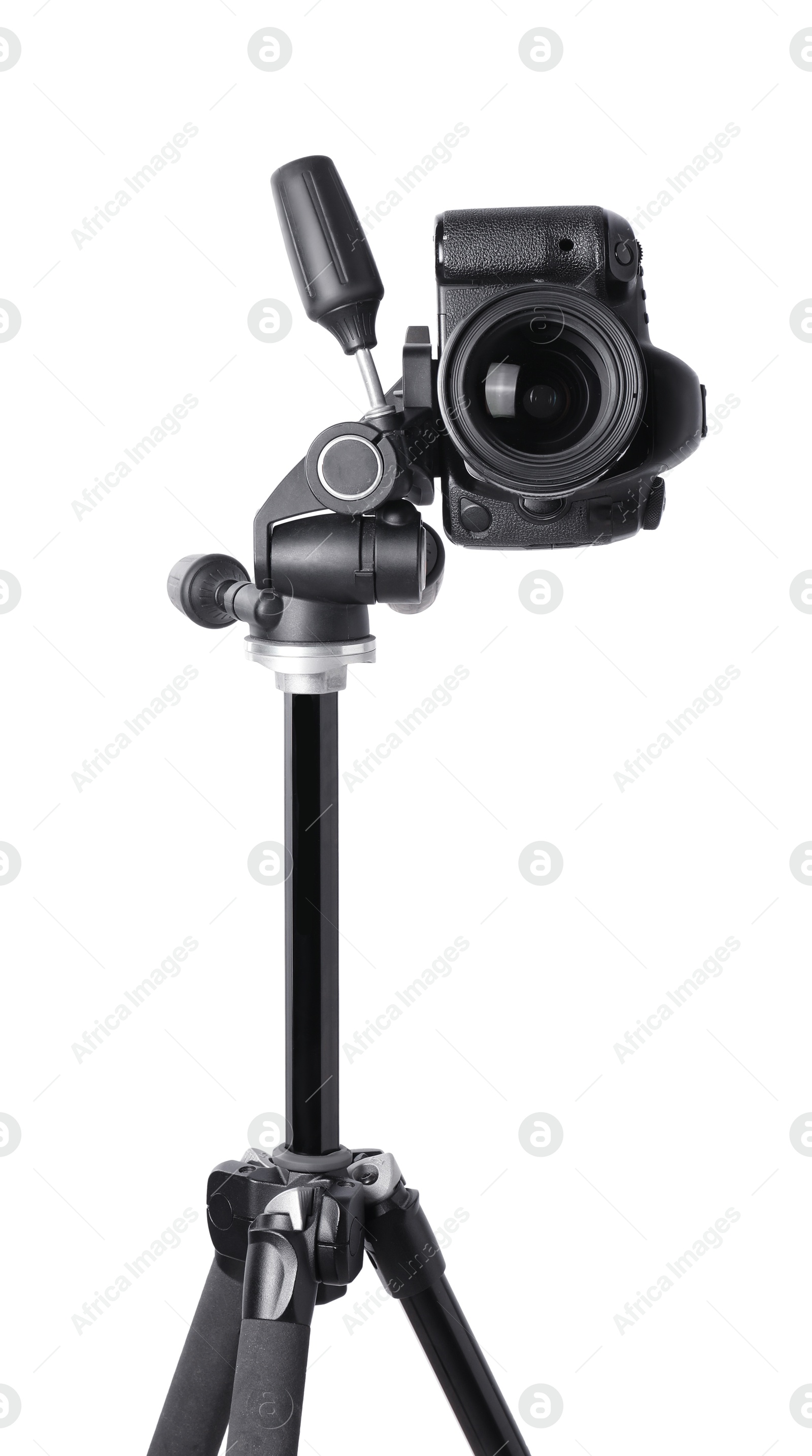 Modern professional video camera isolated on white Photo of Modern professional video camera isolated on white