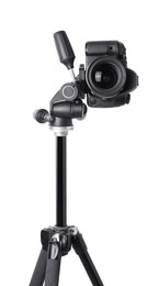 Photo of Modern professional video camera isolated on white