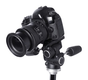 Photo of Modern professional video camera isolated on white