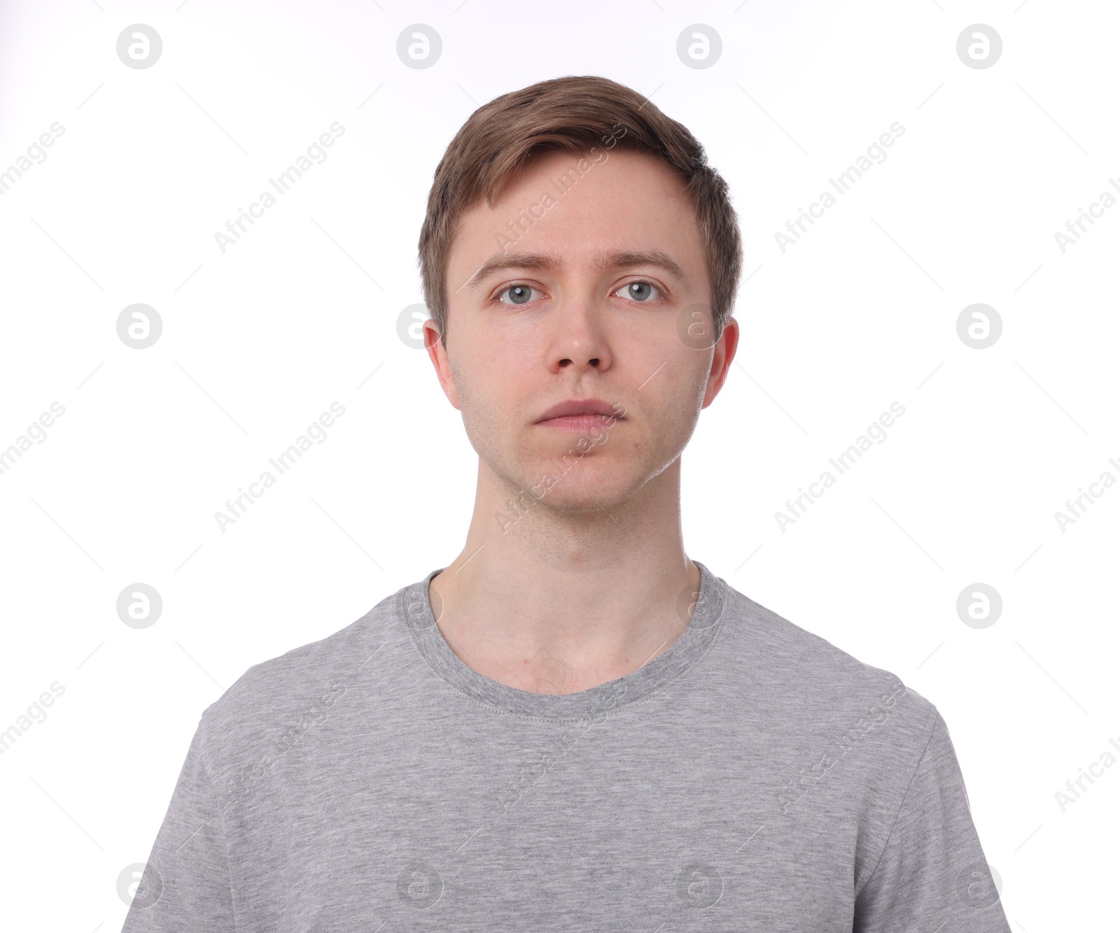 Handsome man after shaving on white background Photo of Handsome man after shaving on white background