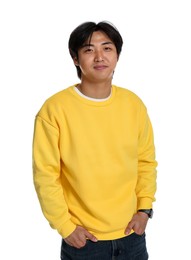 Photo of Portrait of handsome Asian man on white background