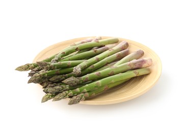Photo of Fresh raw asparagus spears isolated on white
