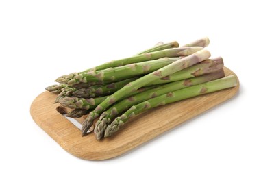 Photo of Fresh raw asparagus spears isolated on white