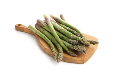 Photo of Fresh raw asparagus spears isolated on white