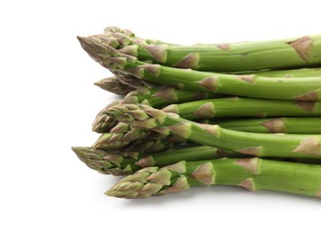 Photo of Fresh raw asparagus spears isolated on white