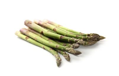 Photo of Fresh raw asparagus spears isolated on white