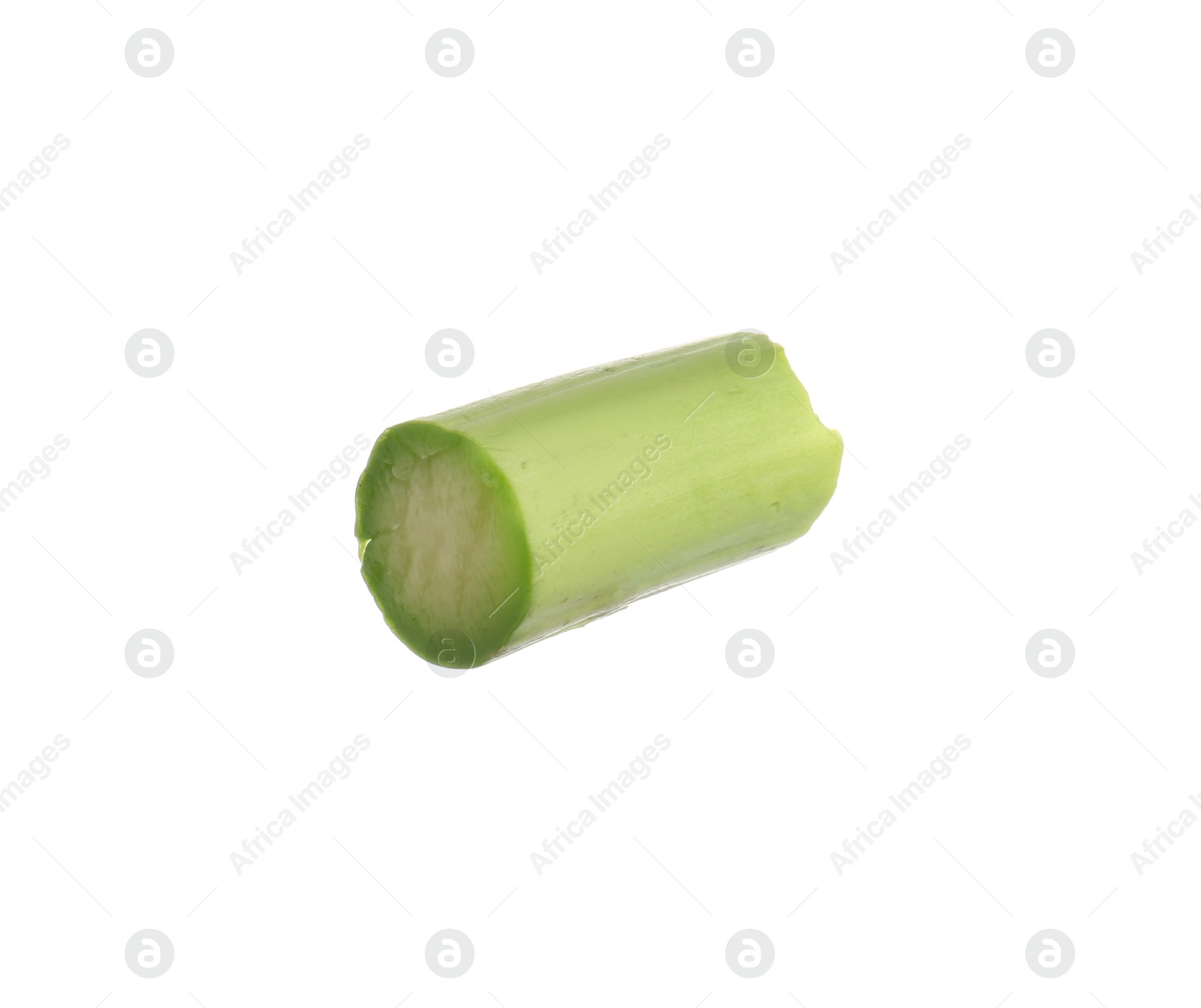 Piece of asparagus spear isolated on white Photo of Piece of asparagus spear isolated on white