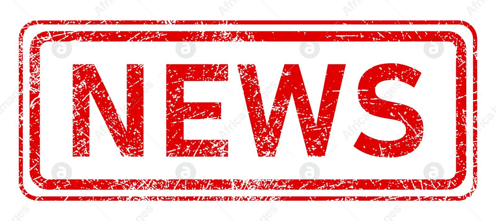 Red News stamp on white background, banner design Illustration of Red News stamp on white background, banner design