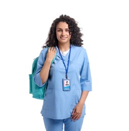 Photo of Portrait of medical student on white background