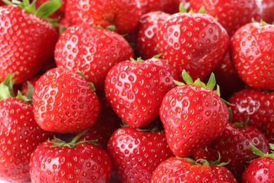 Photo of Fresh ripe strawberries as background, closeup view