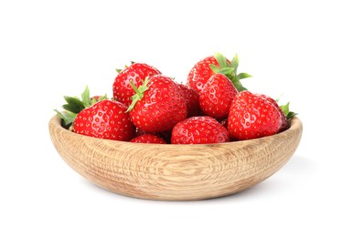 Photo of Fresh whole strawberries in bowl isolated on white