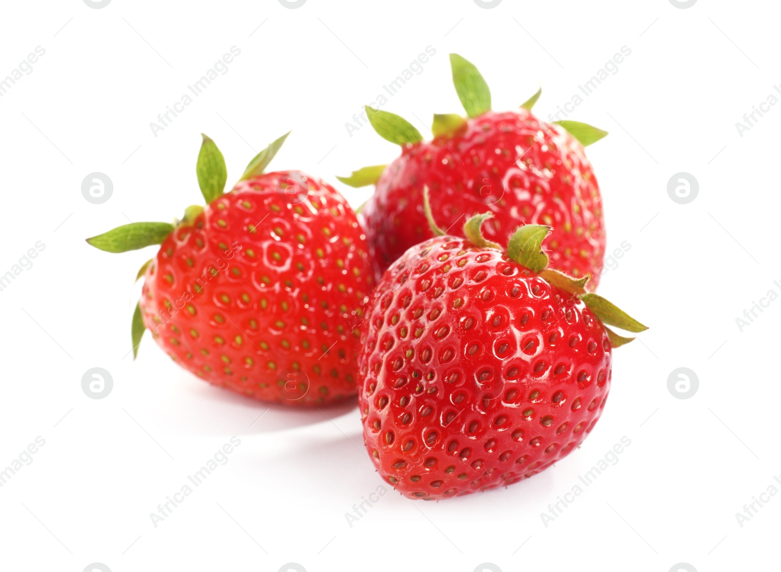 Many fresh ripe strawberries isolated on white Photo of Many fresh ripe strawberries isolated on white