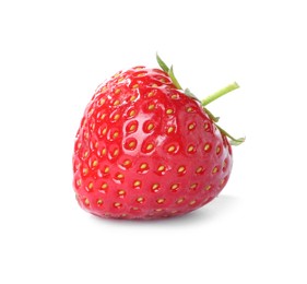 Photo of One fresh ripe strawberry isolated on white