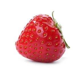 Photo of One fresh ripe strawberry isolated on white