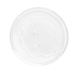 Photo of Cosmetic product in Petri dish isolated on white, top view