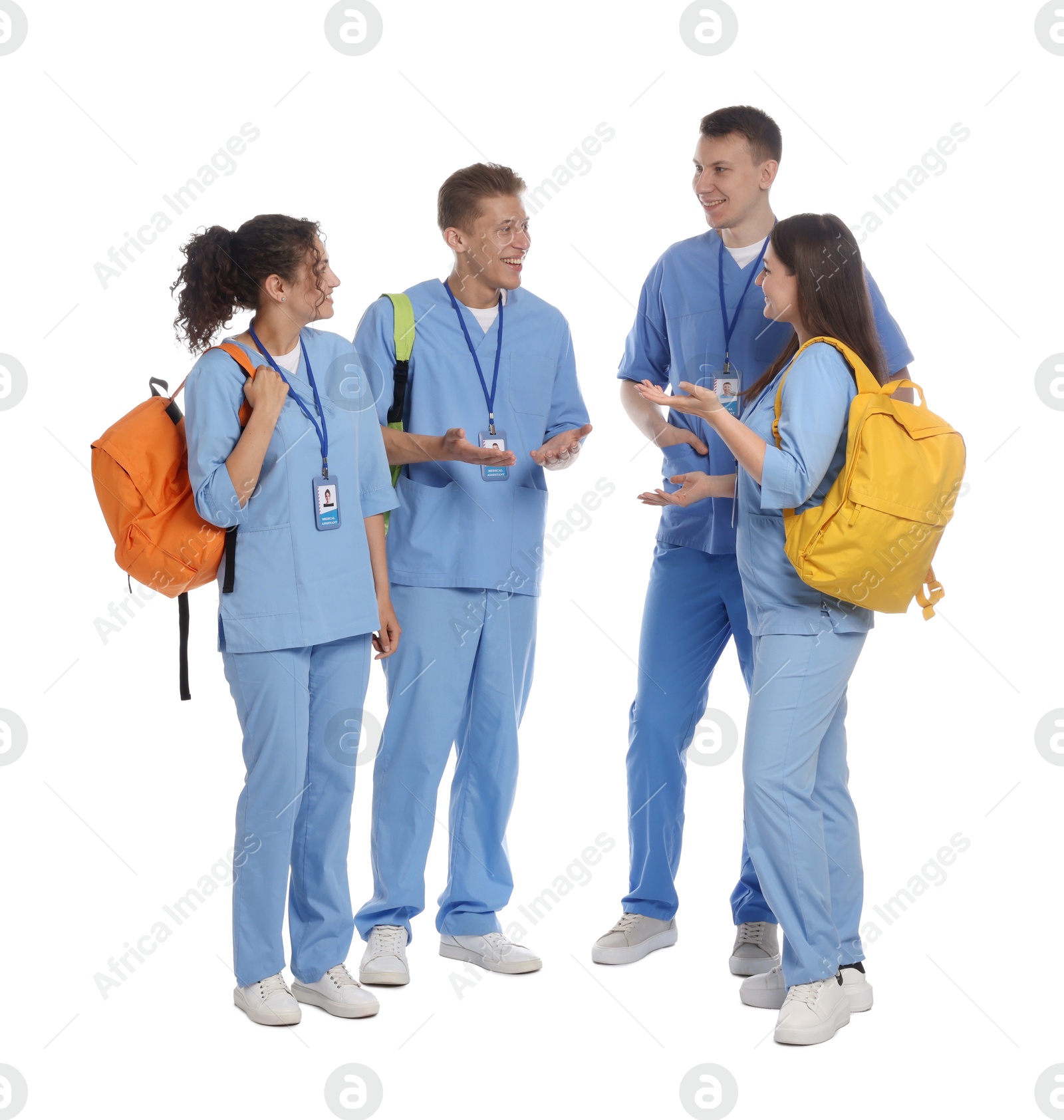 Photo of Group of medical students on white background