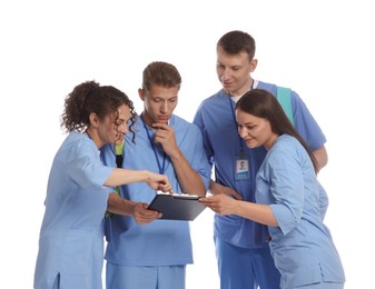 Photo of Group of medical students on white background