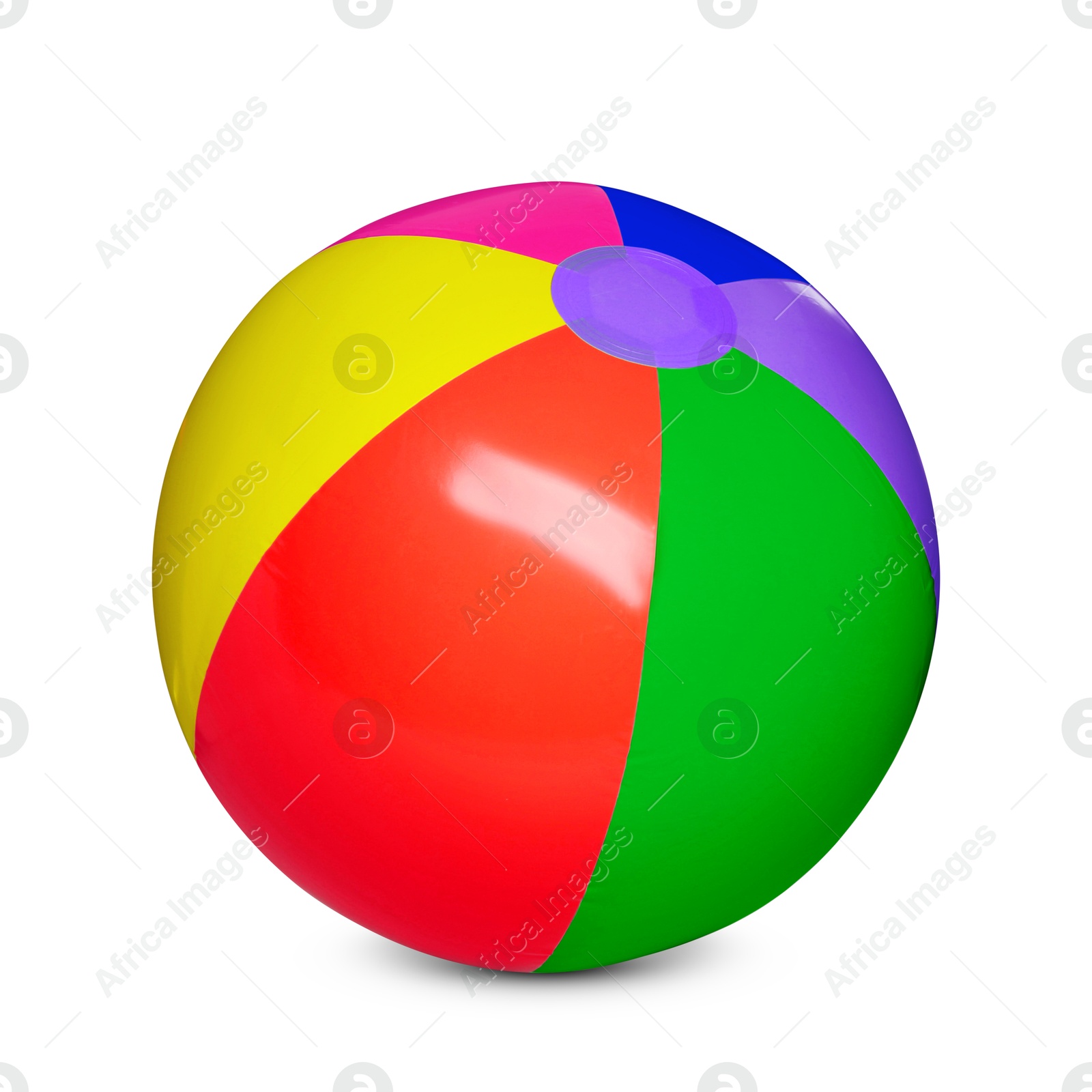 Beach ball in bright colors isolated on white Image of Beach ball in bright colors isolated on white
