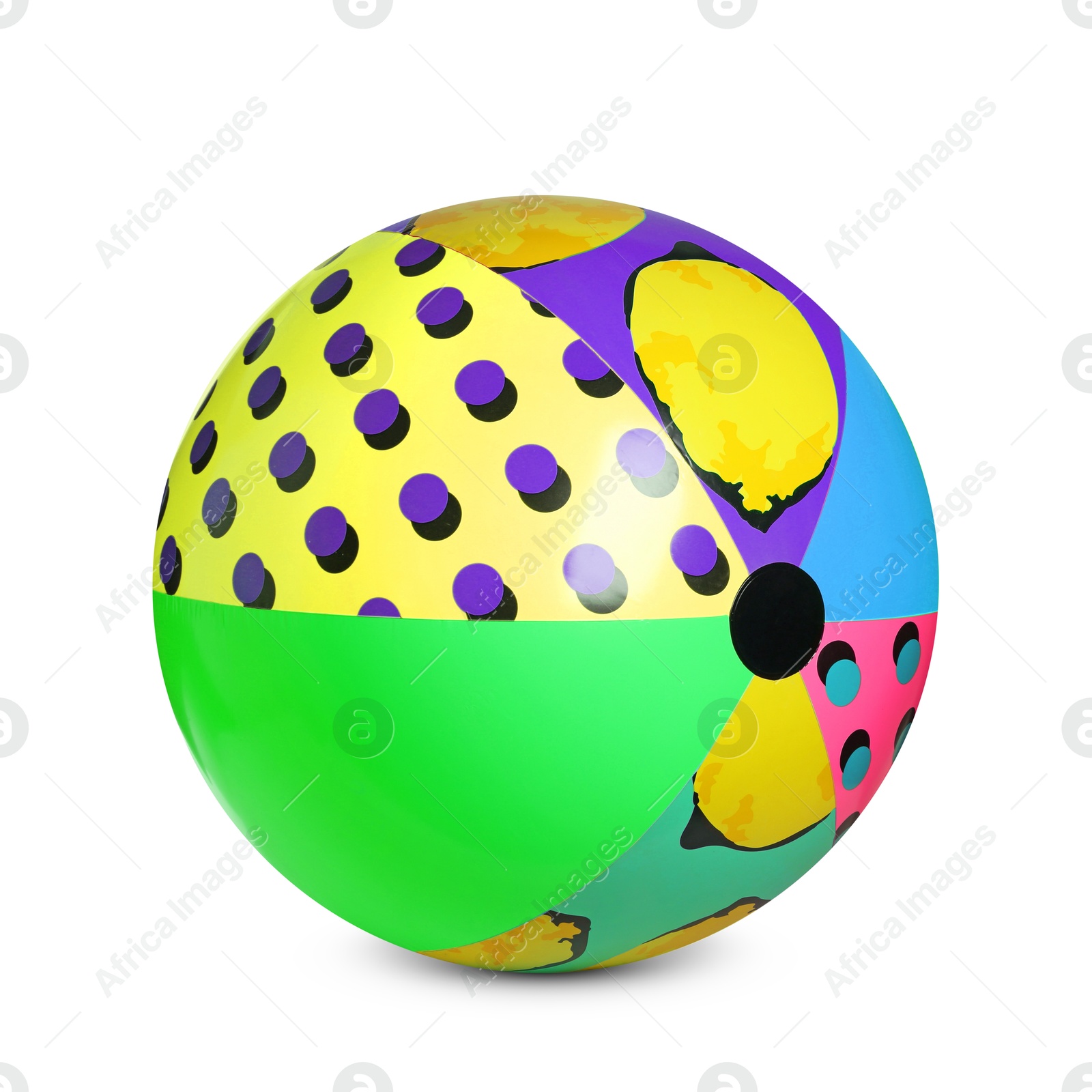 Image of Bright beach ball with patterns isolated on white