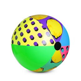 Image of Bright beach ball with patterns isolated on white