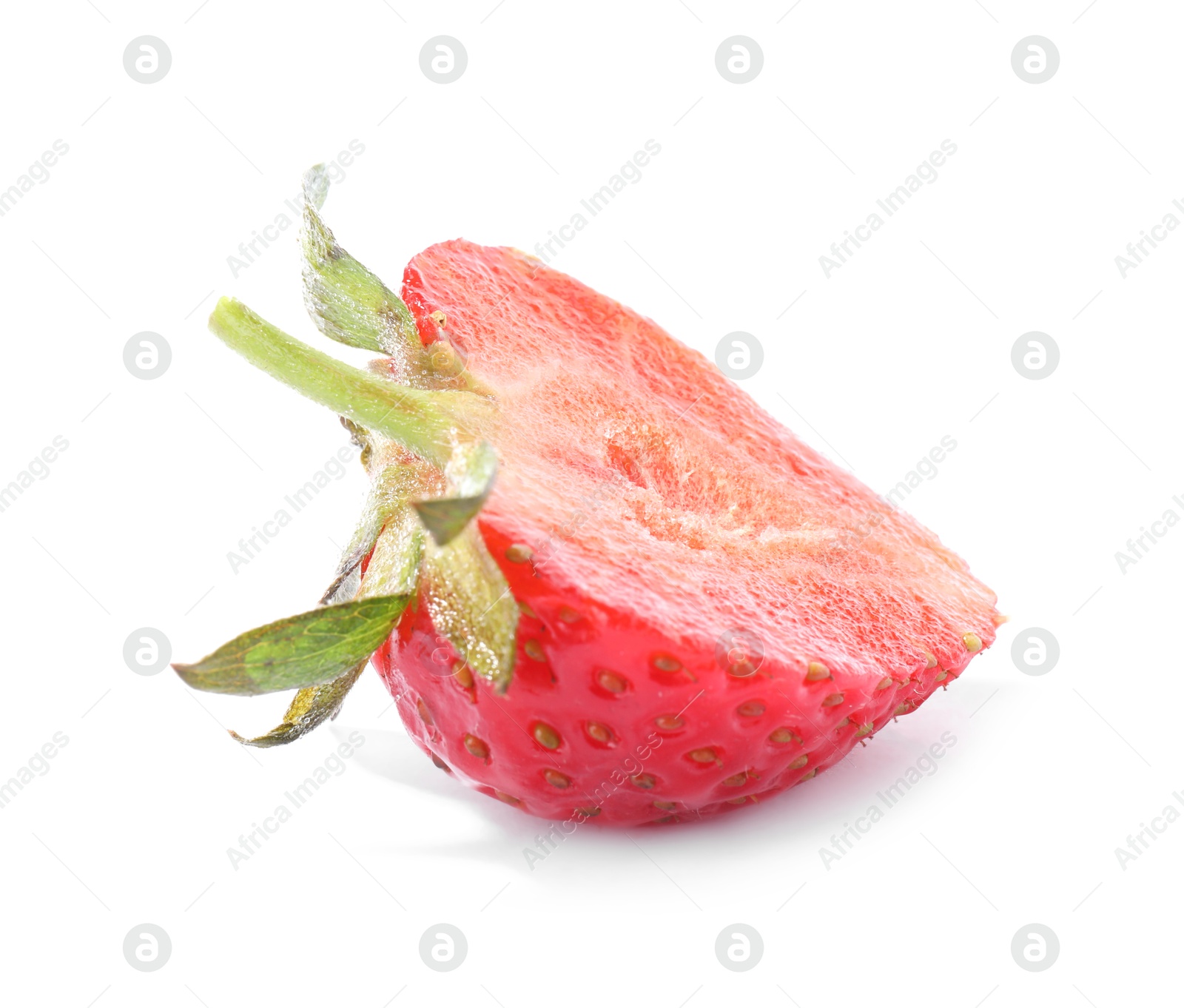 Half of fresh strawberry isolated on white Photo of Half of fresh strawberry isolated on white