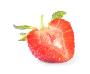 Photo of Half of fresh strawberry isolated on white