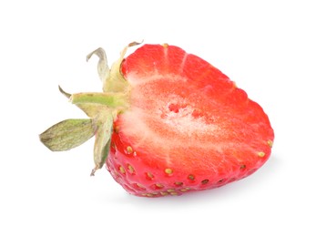 Photo of Half of fresh strawberry isolated on white