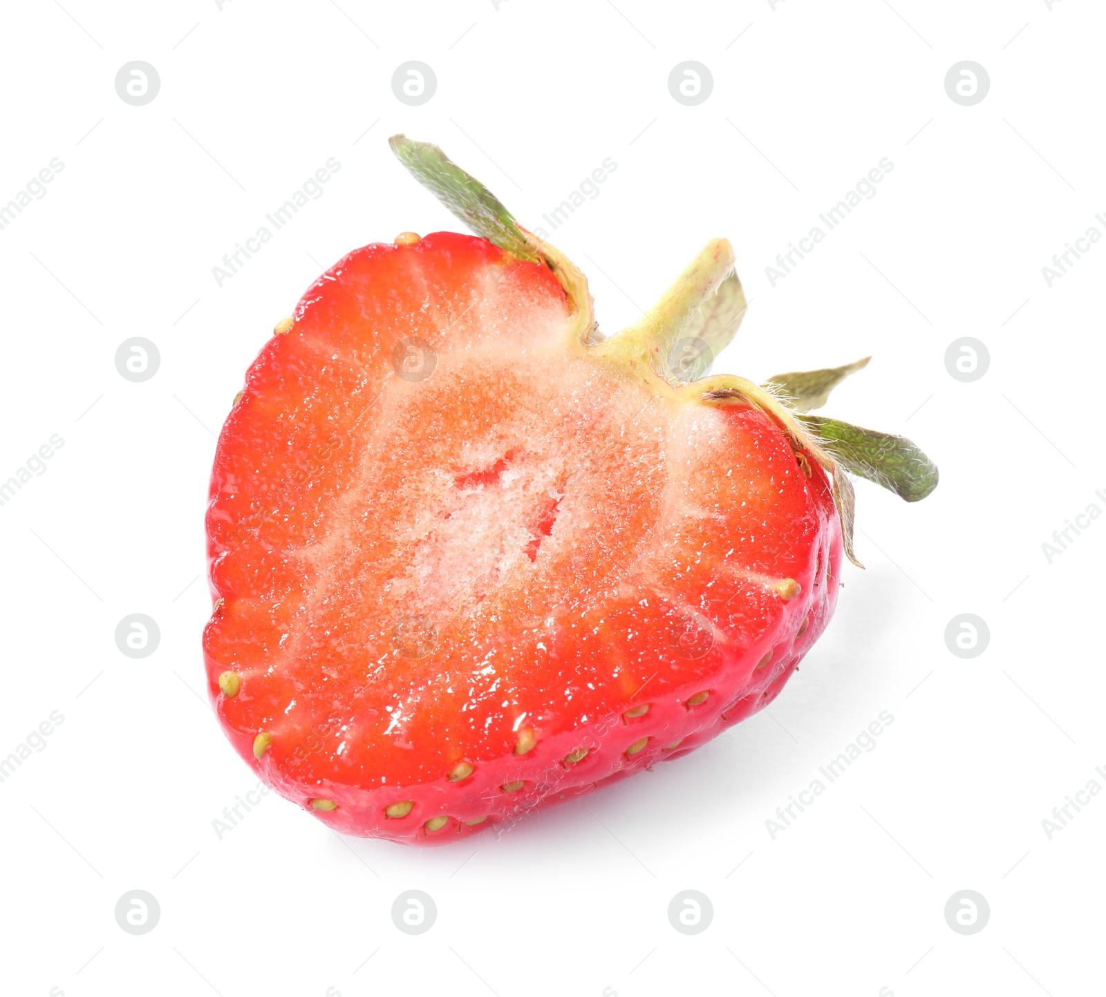 Half of fresh strawberry isolated on white Photo of Half of fresh strawberry isolated on white