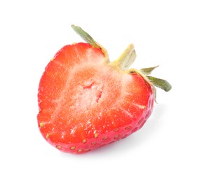 Photo of Half of fresh strawberry isolated on white