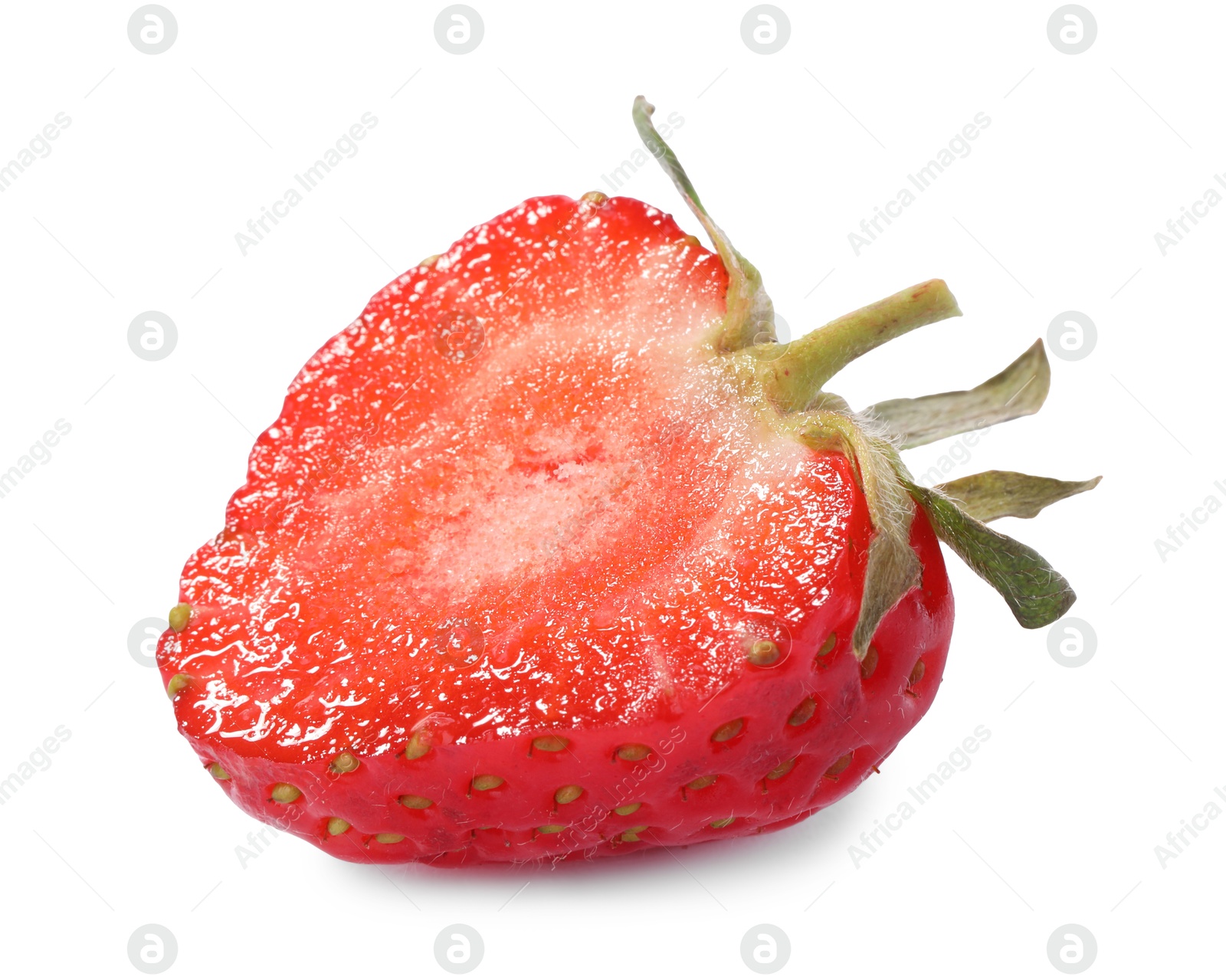 Half of fresh strawberry isolated on white Photo of Half of fresh strawberry isolated on white