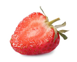Photo of Half of fresh strawberry isolated on white