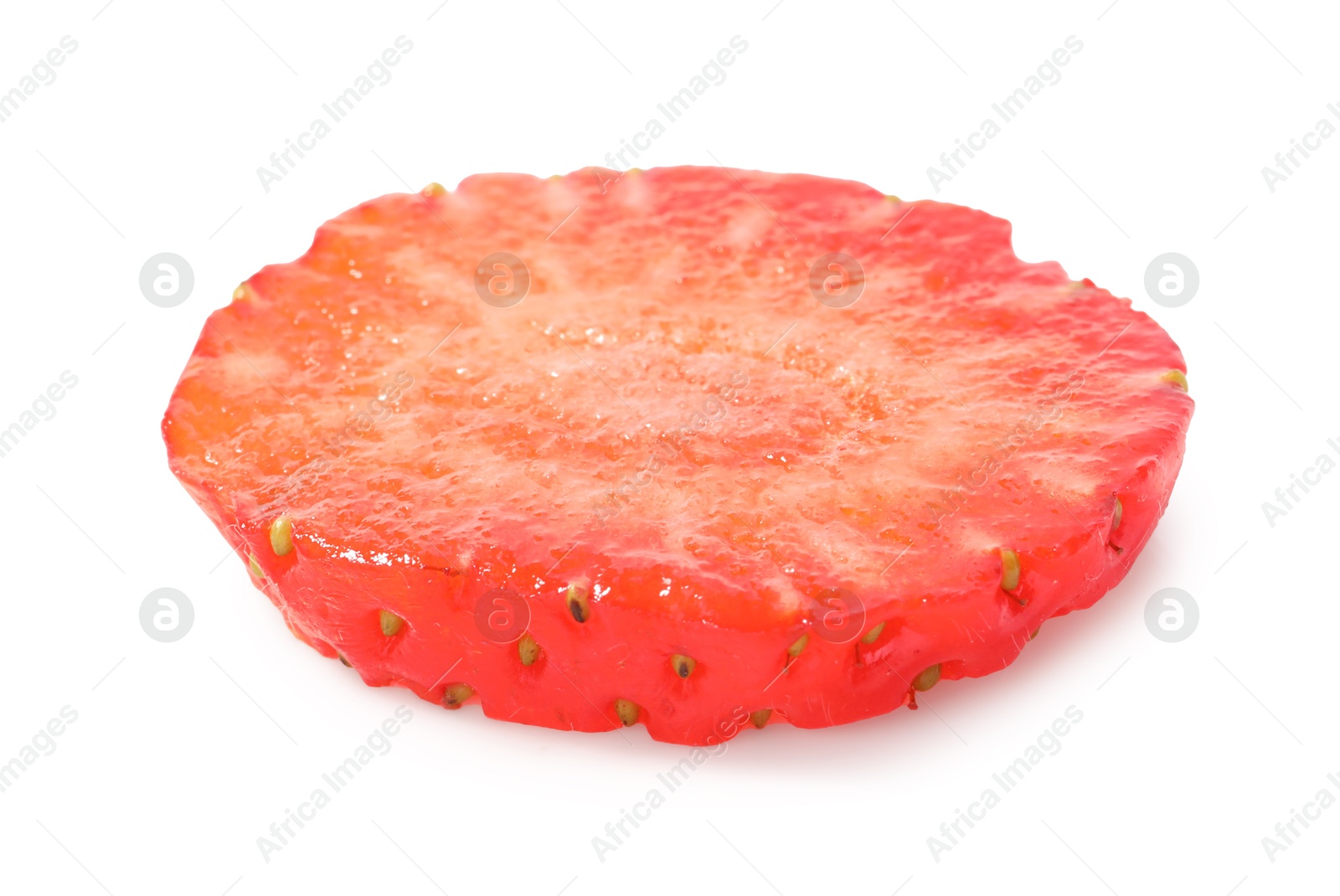 Piece of fresh strawberry isolated on white Photo of Piece of fresh strawberry isolated on white