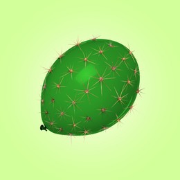 Image of Balloon covered with cactus prickles on light green background