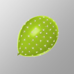 Image of Green balloon covered with cactus prickles on grey gradient background
