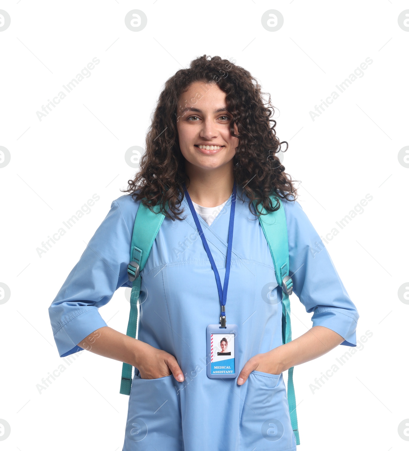 Photo of Portrait of medical student on white background