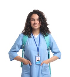 Photo of Portrait of medical student on white background