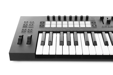 Photo of One portable MIDI keyboard isolated on white