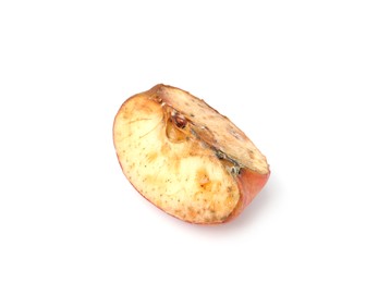 Photo of Piece of spoiled apple isolated on white