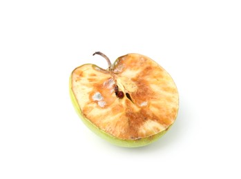 Photo of Piece of spoiled apple isolated on white