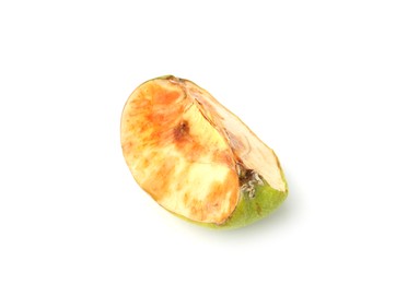 Photo of Piece of spoiled apple isolated on white