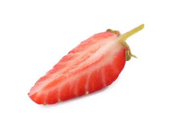 Photo of Piece of ripe strawberry isolated on white