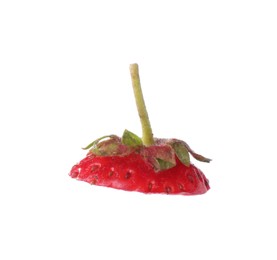 Photo of Piece of ripe strawberry isolated on white