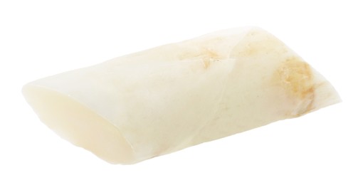 Photo of Piece of raw asparagus spear isolated on white